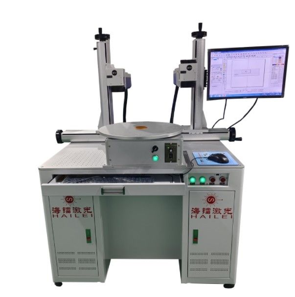 20W 30W 50W 100W Fiber Marking Laser Double Head Fiber Optic Marker