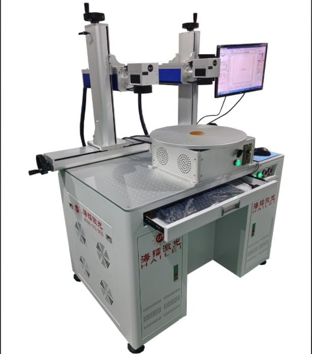 20W 30W 50W 100W Fiber Marking Laser Double Head Fiber Optic Marker